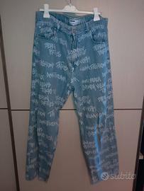 Jeans Denim Con Scritte