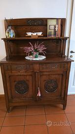 Credenza con alzata in legno massello