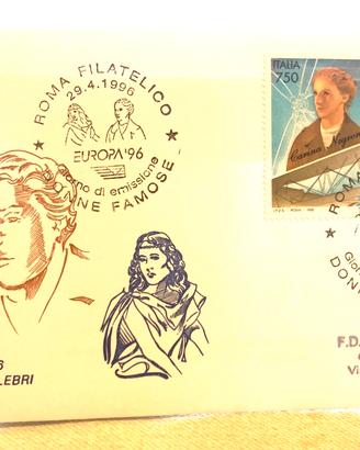Europa '96 Donne Celebri - Busta FDC Numerata
