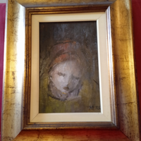 Quadro ad olio volto bambina