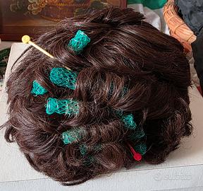 parrucca e topper vintage capelli veri,si sped.