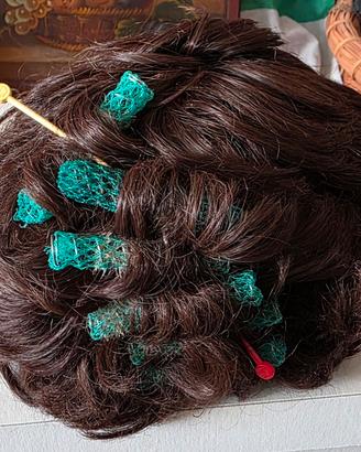 parrucca e topper vintage capelli veri,si sped.