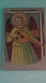 AFFRESCO A SABBIA SU TELA "Angelo musicante "