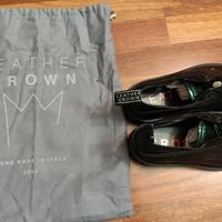 Leather Crown scarpe nere e verdi