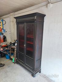 Credenza vetrina d'epoca in legno massello