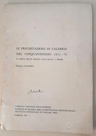 Le Precipitazioni In Calabria 1921-70 Raro Mappa