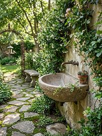 Lavabo d'Appoggio a Semicerchio in Travertino