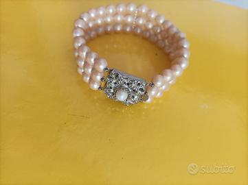 Bracciale di perle vintage di bigiotteria