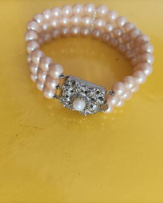 Bracciale di perle vintage di bigiotteria
