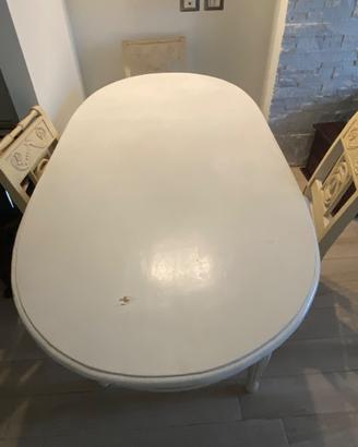 Tavolo bianco legno massello