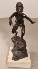 Scultura in bronzo " Il pescatore "