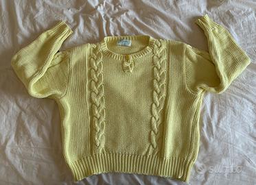Maglione donna Benetton vintage giallo pastello