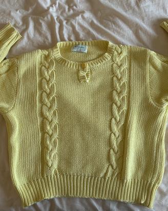 Maglione donna Benetton vintage giallo pastello