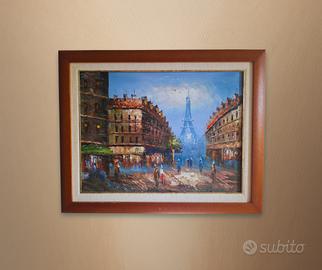Dipinto olio su tela 40x50 cm – Torre Eiffel
