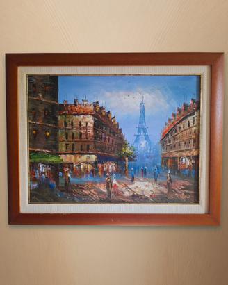 Dipinto olio su tela 40x50 cm – Torre Eiffel