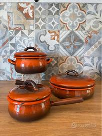 Set pentole vintage ferro smalto Westen Bassano