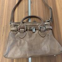 Borsa in pelle color tortora