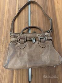 Borsa in pelle color tortora