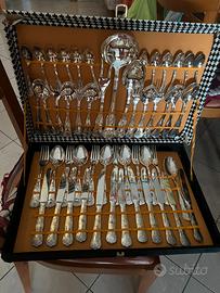 Set posate da 12 ( 51 pezxi ) vintage argento 800