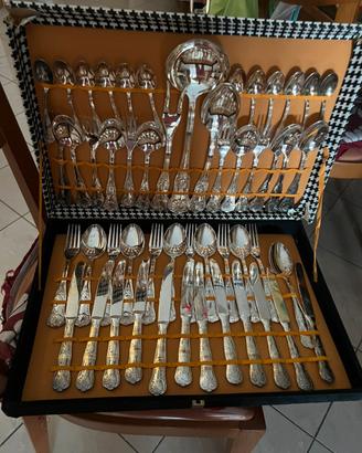 Set posate da 12 ( 51 pezxi ) vintage argento 800