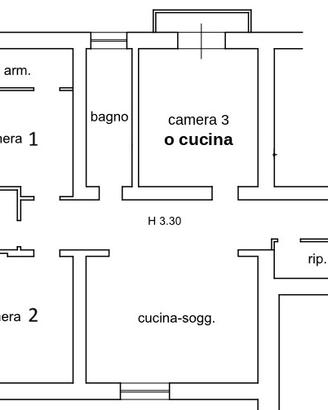Granillo: 135 mq, 3 camere, 2 bagni e posto auto