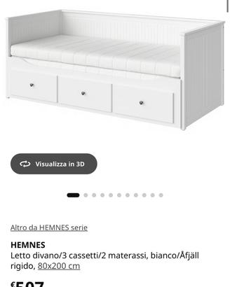 IKEA HEMNES Letto divano/3 cassetti/2 materassi