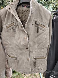 giacca di jeans grigia misura M