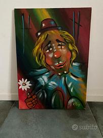 Quadri pagliaccio dipinto a mano con firma artista