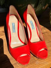 Decollétté PRADA pelle verniciata rossa 38