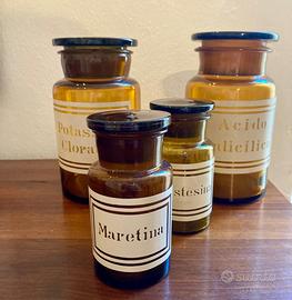 Doppia coppia di vasi originali farmacia XIX sec.