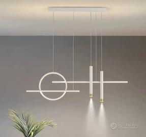 lampadario a sospensione bianco LED moderno 