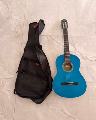 Chitarra Valencia Blu + Custodia e Poggiapiede