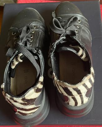 Sneakers nere con inserto animaler