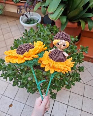 Girasole Reversibile Con Sorpresa Uncinetto 