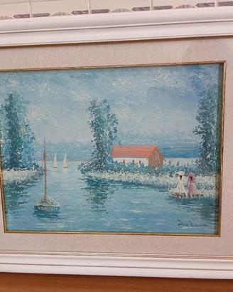 Dipinto a olio su tela "Du Bois" paesaggio