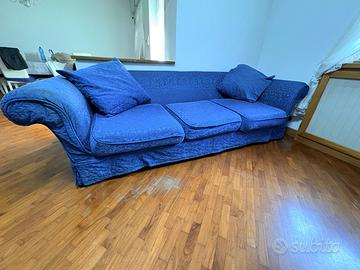 Divano 4 posti azzurro