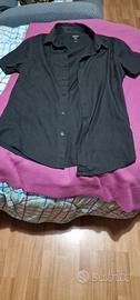 camicia nera maniche corte taglia m