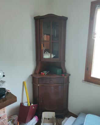 mobile angoliera legno con vetrinetta