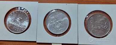 6 monete da 500 lire argento