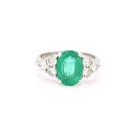 Anello oro bianco con smeraldo ct 3,47 Zambia