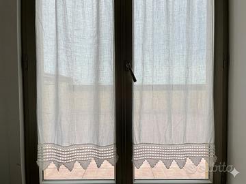 Antico corredo italiano tende d’epoca in lino