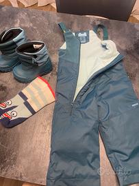 Salopette sci e scarponi bimbo/a mai usati