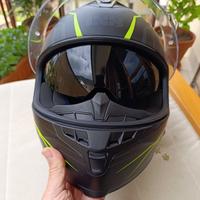 CASCO INTEGRALE NERO FLUO DOPPIA VISIERA IXS