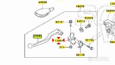 Piastra supporto leva frizione Kawasaki KX125 1309