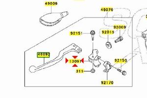 Piastra supporto leva frizione Kawasaki KX125 1309