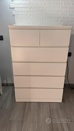 IKEA MALM – Cassettiera 6 cassetti bianca 80x123