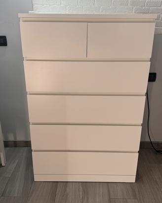 IKEA MALM – Cassettiera 6 cassetti bianca 80x123