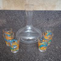 decanter e bicchierini vintage 70