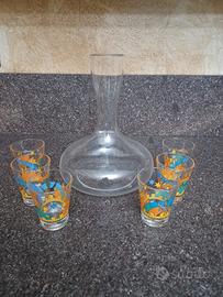 decanter e bicchierini vintage 70