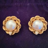 Orecchini oro, perle e diamanti